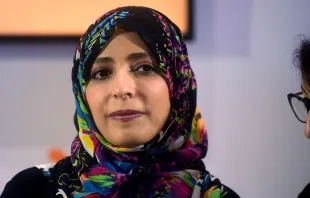 Yemeni activist Tawakkol Karman, winner of the Nobel Prize for Peace in 2011, attends the Trento Economy Festival 2023 at Palazzo Geremia on May 25, 2023, in Trento, Italy. Credit: Roberto Serra/Iguana Press/Getty Images