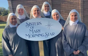 Sister Pia Maria, third from left, and her fellow nuns of the Sisters of Mary Morning Star, a contemplative order near Waco, Texas. Credit: Photo courtesy of Sister Pia Maria