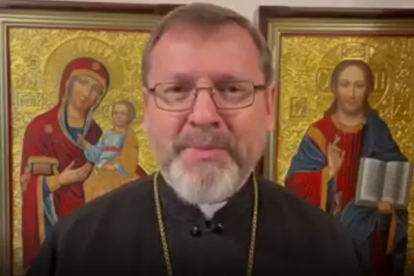 Major Archbishop Sviatoslav Shevchuk records a video message on March 15, 2022. news.ugcc.ua.
