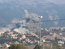 An Israeli air strike hits the town of Khiam in southern Lebanon on Wednesday, Sept. 25, 2024.