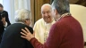 Pope Francis shares a joyful moment with members of the Union of St. Catherine of Siena Missionary Teachers during an audience in the Vatican's Clementine Hall, Jan. 4, 2025.