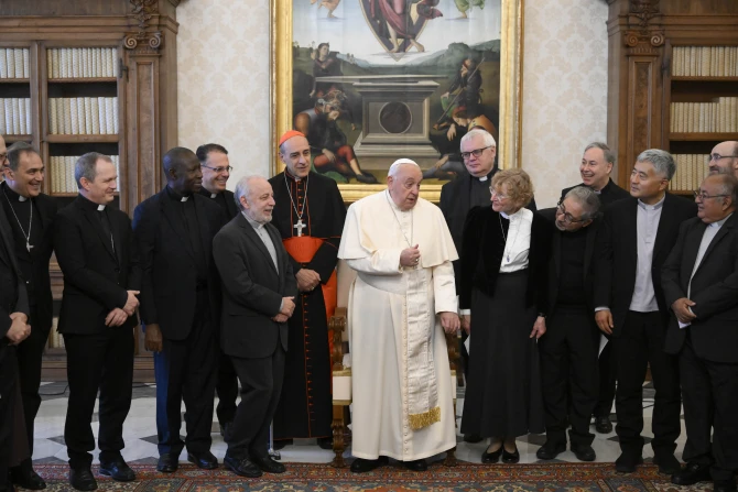 Pope Francis with members of the International Theological