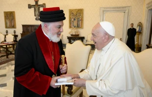 Pope Francis meets with Mar Awa III, Catholicos-Patriarch of the Assyrian Church of the East, at the Vatican on Nov. 9, 2024. Credit: Vatican Media