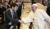 Pope Francis greets members of Italy's National Youth Council at the Vatican, Nov. 16, 2024.