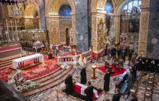 The funeral of Fra’ Matthew Festing, the Order of Malta’s 79th Grand Master, takes place at St. John’s Co-Cathedral in Valletta, Malta, Dec. 3, 2021. Martin Micallef/Maltese Association Order of Malta via Flickr.