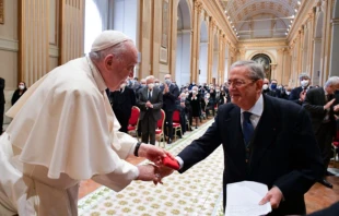 Pope Francis meets members of the Union of Italian Catholic Jurists at the Vatican’s Benediction Hall, Dec. 10, 2021. Vatican Media.