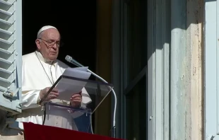 Pope Francis delivers his Angelus address at the Vatican, Dec. 12, 2021. Screenshot from Vatican News YouTube channel.