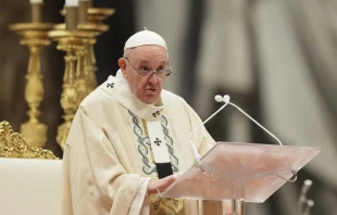 Pope Francis celebrates Mass in St. Peter’s Basilica on the feast of Christ the King, Nov. 21, 2021. EWTN News/Daniel Ibáñez/Vatican Pool.