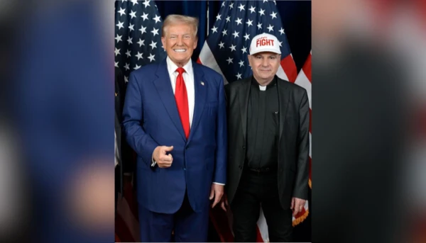 Father Frank Mann, who will deliver the closing benediction at President Donald Trump’s inauguration ceremony on Jan. 20, 2025, became friendly with the president after he started caring for the Trump family’s gravesite in Queens. Credit: The Tablet