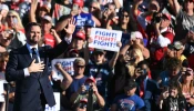 Republican vice presidential candidate JD Vance arrives to speak at a Trump-Vance campaign rally in Butler, Pennsylvania, on Oct. 5, 2024.