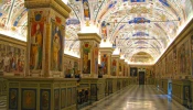 The Sistine Hall of the Vatican Library, the library of the Holy See, currently located in Vatican City, is one of the oldest libraries in the world.