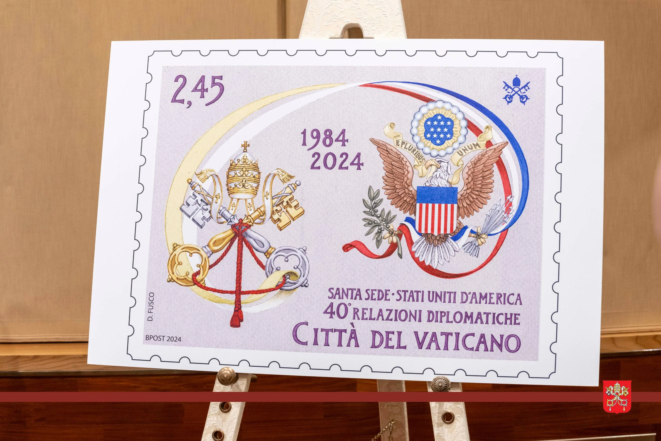 The Vatican on Sept. 16, 2024, unveiled a commemorative stamp to mark four decades of diplomatic relations with the United States. ?w=200&h=150