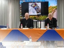 The archbishop of Valencia and president of the Venezuelan Bishops’ Conference, Jesús González de Zárate, and the apostolic nuncio in Venezuela, Archbishop Alberto Ortega Martín.