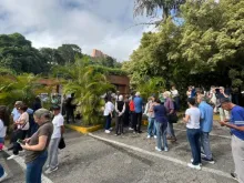 Voters around a voting center in Caracas, Venezuela, on July 28, 2024.