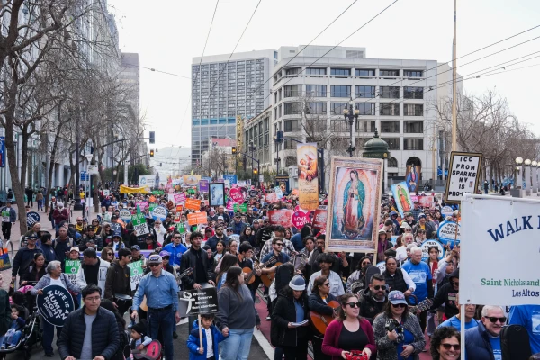 Tens of thousands of pro-life advocates march through the heart of San Francisco on Saturday, Jan. 25, 2025, for the 21st annual Walk for Life West Coast. Credit: Francisco Valdez/Walk for Life