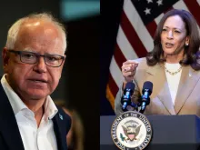 Minnesota Gov. Tim Walz and Vice President Kamala Harris.