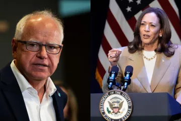 Minnesota Gov. Tim Walz and Vice President Kamala Harris