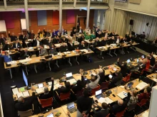 Members of the German Synodal Committee meet for their third session at the Wilhelm-Kempf-Haus in Wiesbaden-Naurod, Dec. 13, 2024.