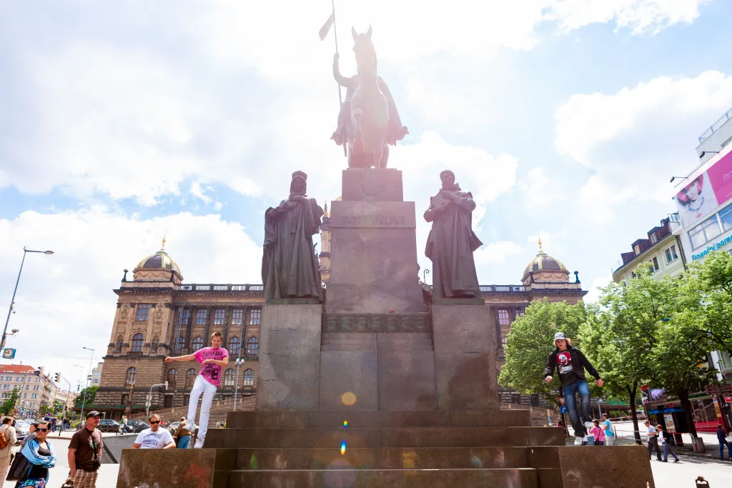 The statue of Saint Wenceslas (Pomník svatého Václava) in the eponymous square in Prague, depicts Wenceslaus I, Duke of Bohemia in Prague, Czech Republic, May 23, 2009.?w=200&h=150