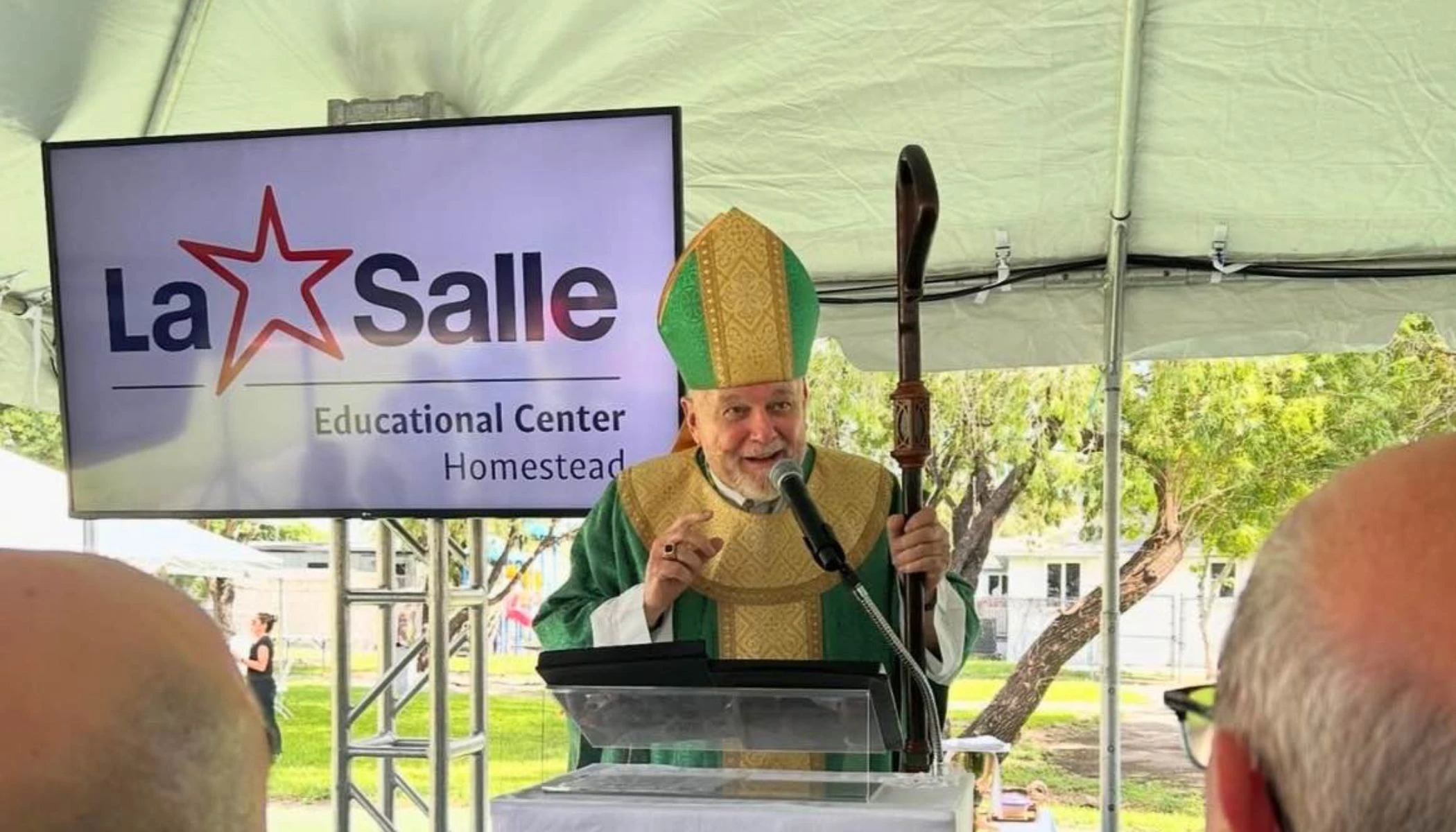 Archbishop Thomas Wenski speaks at the blessing ceremony for the Little School on Sunday, Aug. 18, 2024.?w=200&h=150