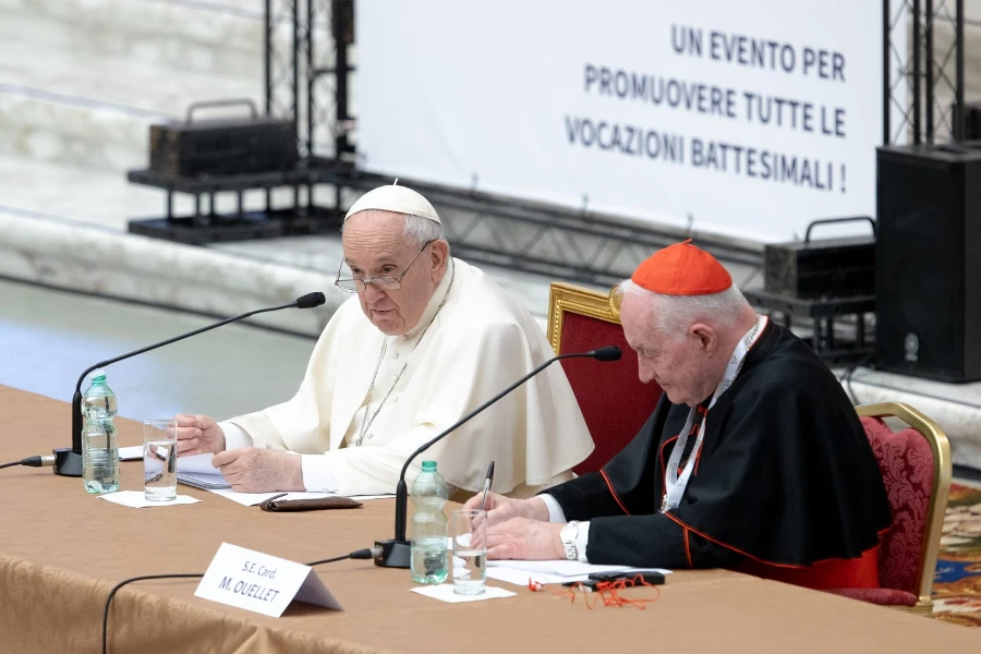 Pope Francis addresses the International Theological Symposium on the Priesthood at the Vatican’s Paul VI Hall, Feb. 17, 2022.?w=200&h=150