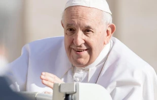 Pope Francis during the weekly general audience at St. Peter's Square in the Vatican, Sept. 7, 2022. Daniel Ibáñez / CNA