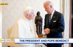 Screenshot of Joe Biden with then Pope Benedict XVI while he was Vice President. EWTN News Nightly