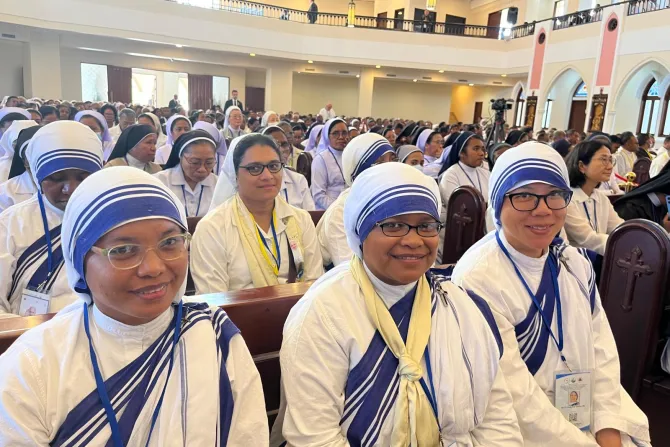 Missionaries of Charity attending the meeting of Pope Franci