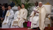 Pope Francis speaks on the Solemnity Christ the King in St. Peter's Basilica at the Vatican, Nov. 24, 2024