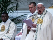 Pope Francis delivers the homily during Mass on the solemnity of the Immaculate Conception in St. Peter's Basilica, Dec. 8, 2024.