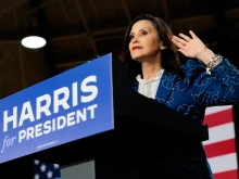 Michigan Gov. Gretchen Whitmer speaks during a campaign rally for Vice President Kamala Harris on July 29, 2024, in Ambler, Pennsylvania.