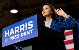 Michigan Gov. Gretchen Whitmer speaks during a campaign rally for Vice President Kamala Harris on July 29, 2024, in Ambler, Pennsylvania. Credit: Hannah Beier/Getty Images