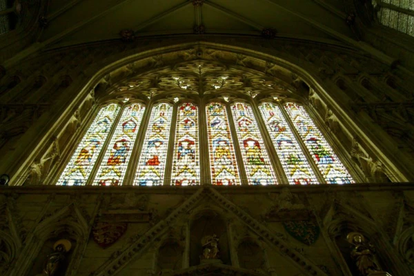 A stained-glass window in York Minster, the seat of the archbishop of York, one of the two archbishops within the Church of England. Credit: Jonah McKeown/CNA